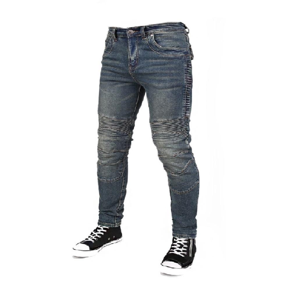 BBJ JEDI R Rider Black Jean Unique Design Skinny Denim Hip / Knee Pad Fashion