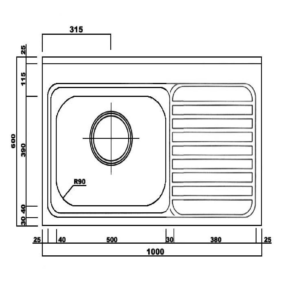 STAINLESS STEEL SINK SS 1000