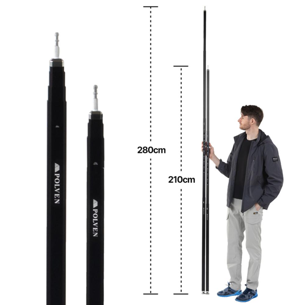 Aluminum adjustable slide tent tarp pole (2,800mm)