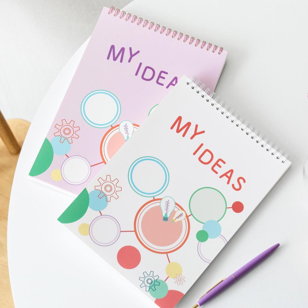 Plain Spiral Notebook no lines/Thick Blank Paper, Drawing Paper/ 40 Sheets (80 Pages), 7.17" x 10.12